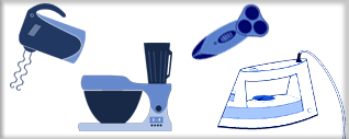 K&uuml;chenmaschine, Mixer, B&uuml;geleisen, Rasierer