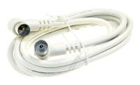 ANTENNENKABEL 1,5M WEISS STECKER-KUPPLUNG WINKELSTECKER