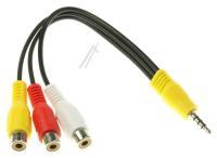 AV C KABEL, 4PIN 3.5MM KLINKENSTECKER / 3X C  BUCHSE