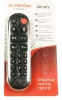 SIMPLY NUMERIC SUPTLB002 LERNFHIGE UNIVERSELLE FERNBEDIENUNG MIT GROSSEN TASTEN UND NUMMERNFELD