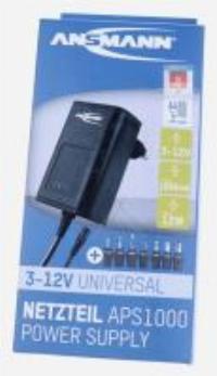 APS 1000 1201-0023 STECKERNETZTEIL UNIVERSAL 3-12V DC, INKL. 7 VERSCH. STECKERTYPEN